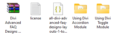 Divi Advanced FAQ Designs Layouts - File Structure image